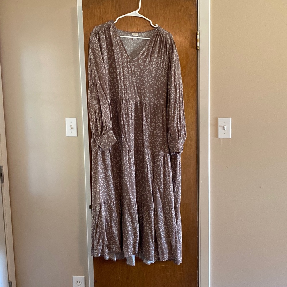 A New Day - Brown Leopard print dress